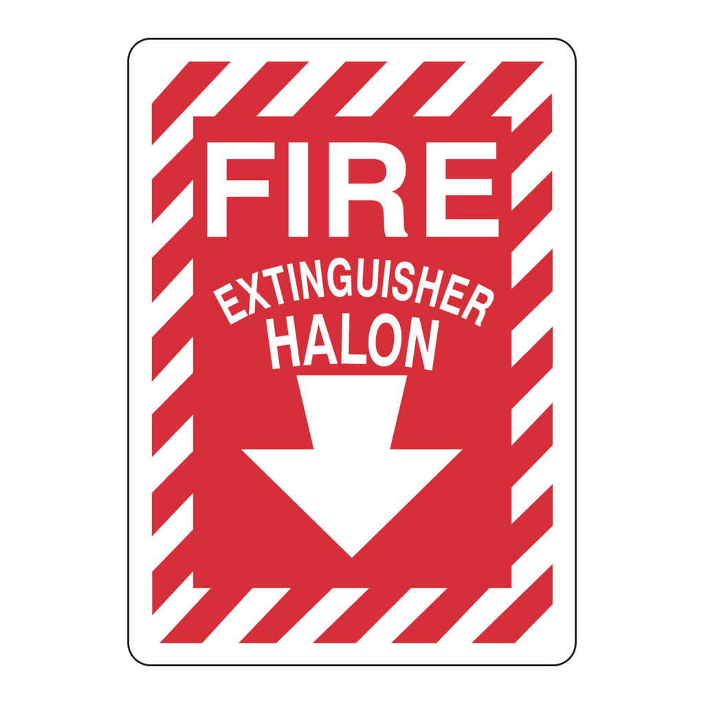Brady Fire Extinguisher Halon Sign