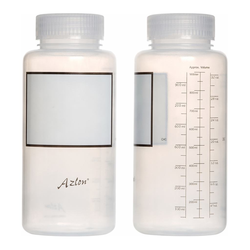 Merck Azlon Polypropylene Graduated Wide Neck Round Bottle with Write-On Panel