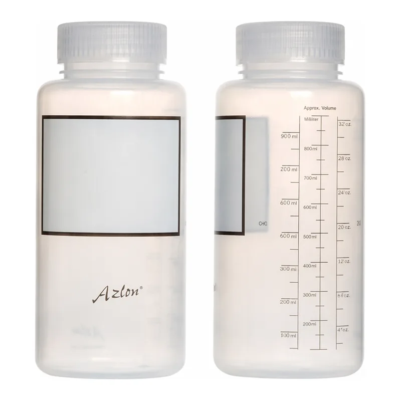 Merck Azlon Polypropylene Graduated Wide Neck Round Bottle with Write-On Panel