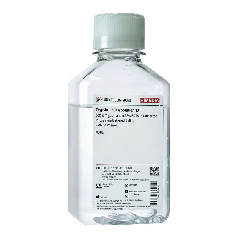 Himedia Trypsin-EDTA Solution 1X w/ 0.25% Trypsin, 0.1% EDTA in Hanks` Balanced Salt Solution w/o Phenol red