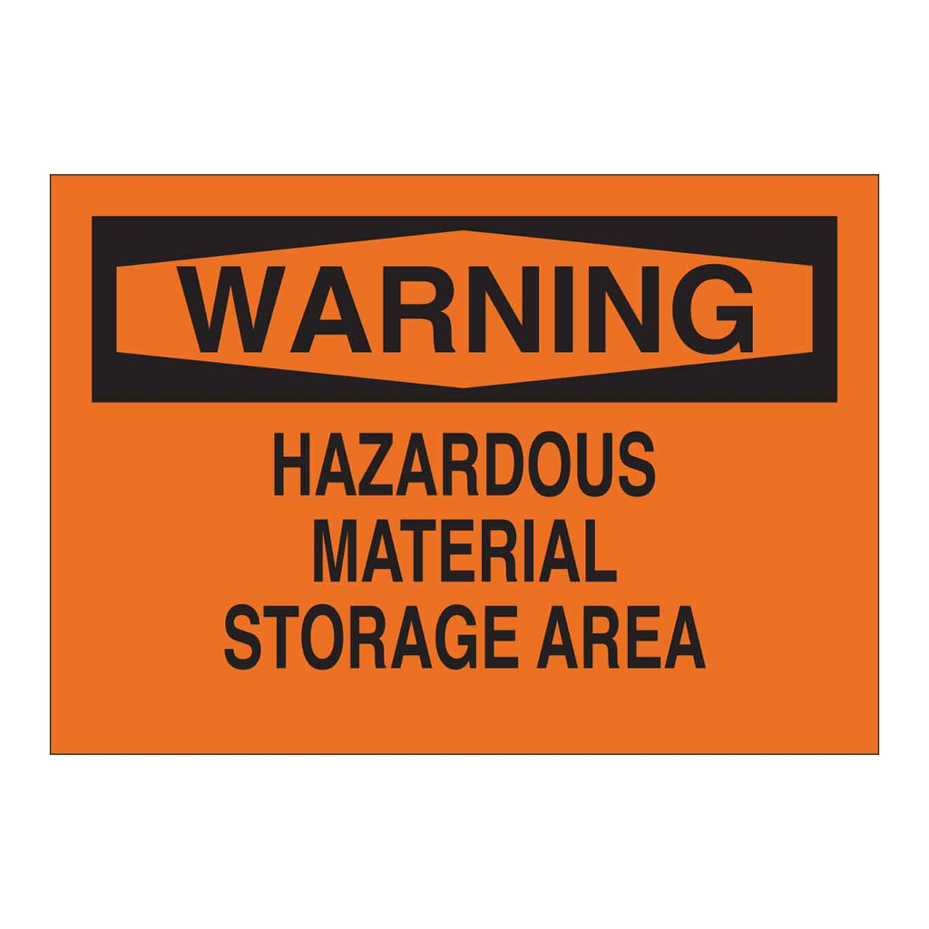 Brady WARNING Hazardous Material Storage Area Sign