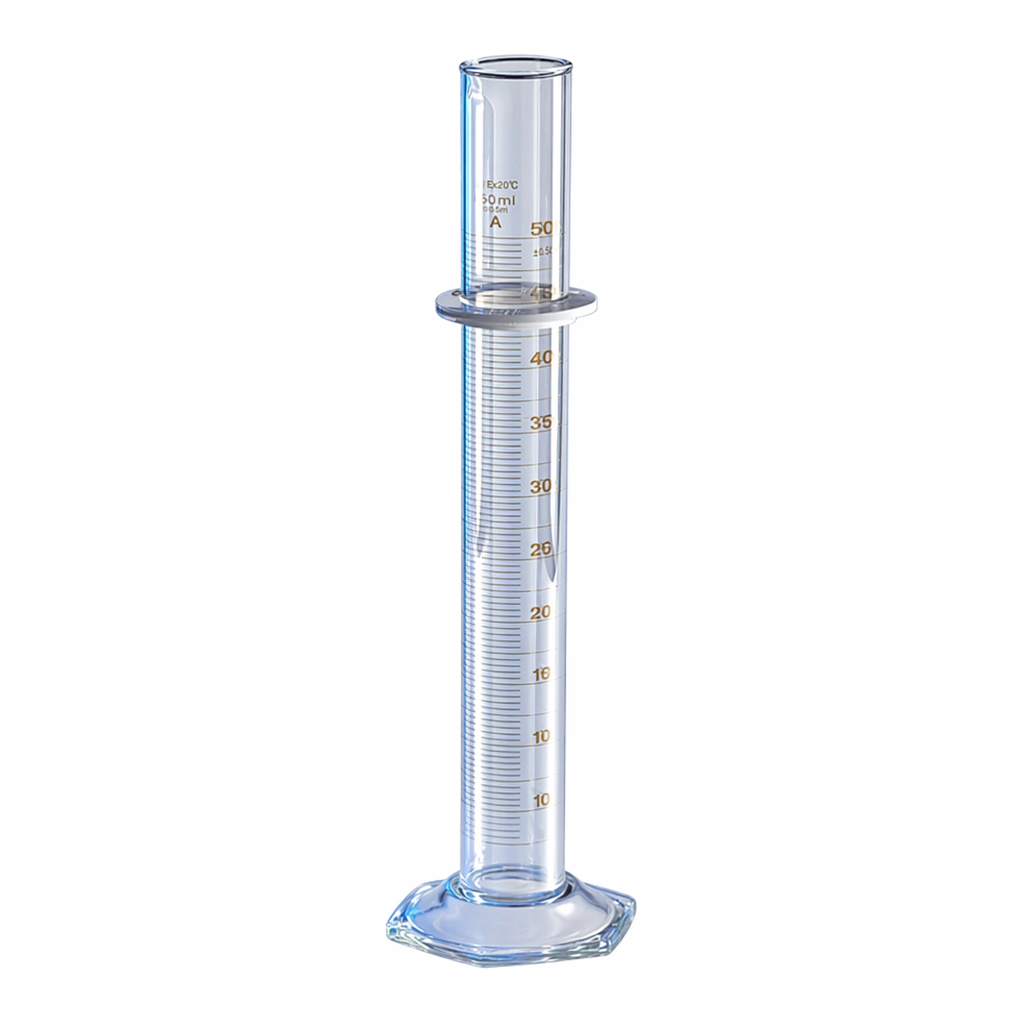 AS ONE Graduated Cylinder(with Stopper·Silver Stained GraduatIon), 유전 메스실린더(CLASS A·PYREX®)(실버 눈금)