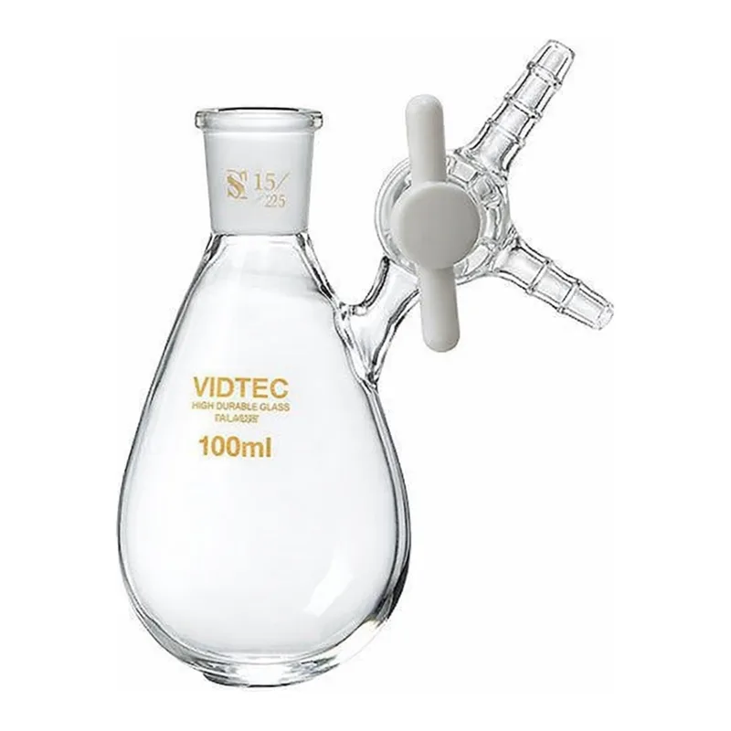 AS ONE Eggplant-Shaped Schlenk Flask(E Type. Teflon® Cock), 가지형 슈렌크 플라스크(E 타입. 테플론® 콕)