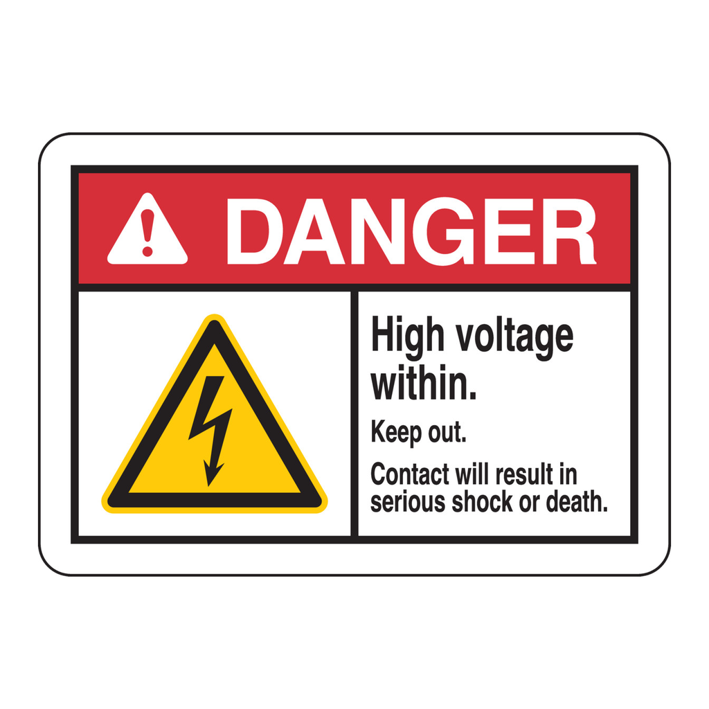 Brady DANGER High Voltage Within. Keep Out. Contact Will Result In Serious Shock Or Death. Sign
