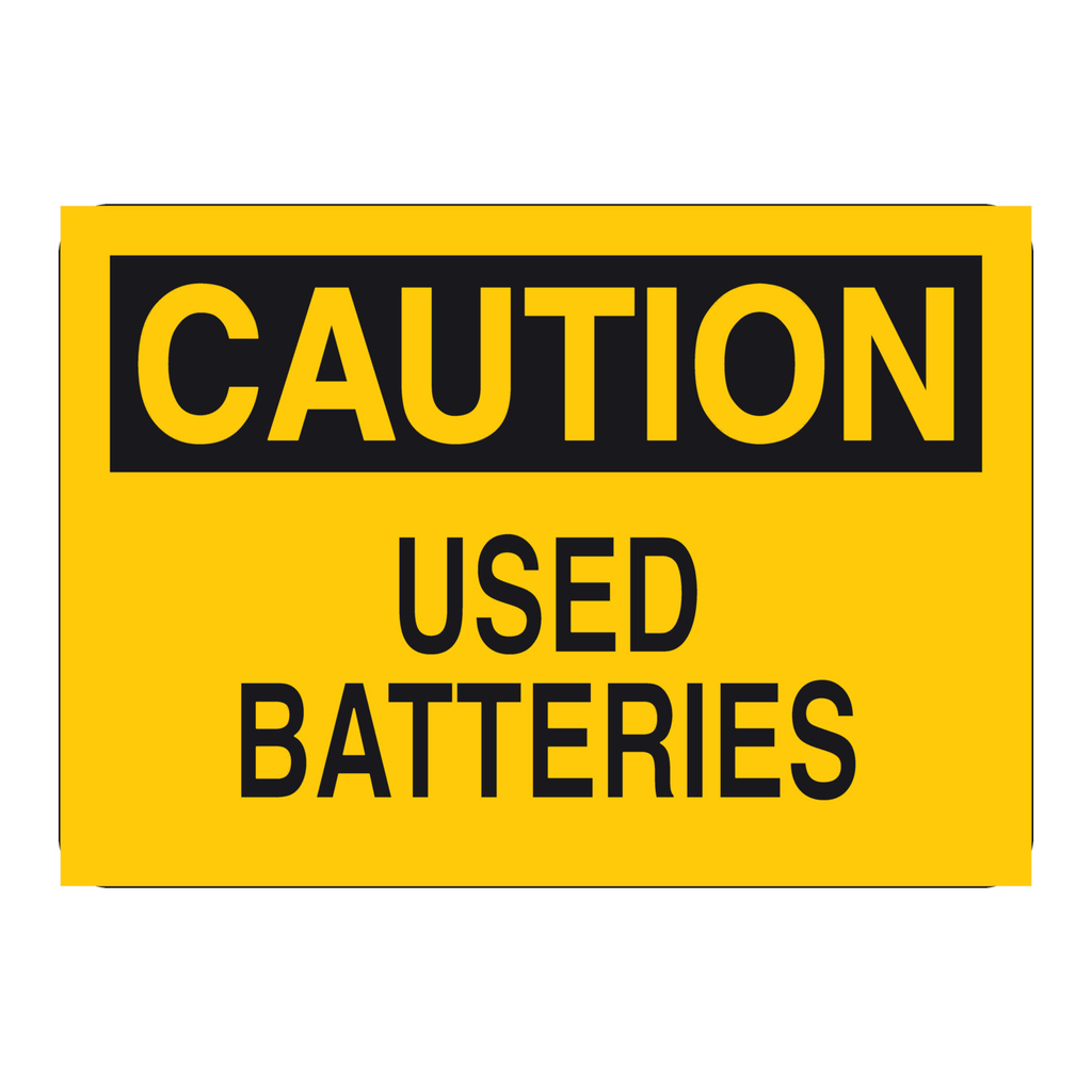 Brady CAUTION Used Batteries Sign