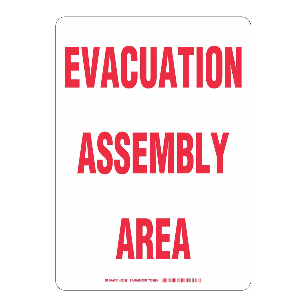 Brady EVACUATION ASSEMBLY AREA Sign