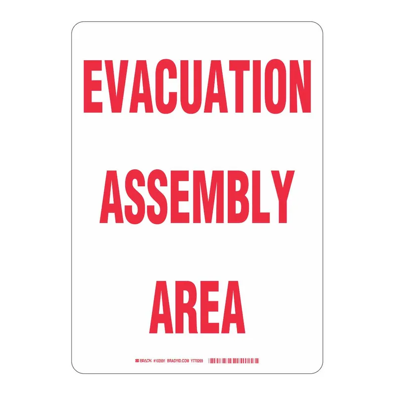 Brady EVACUATION ASSEMBLY AREA Sign