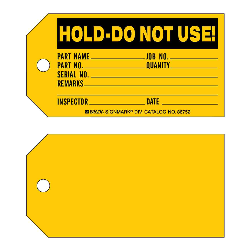 Brady HOLD - DO NOT USE! Production Tag