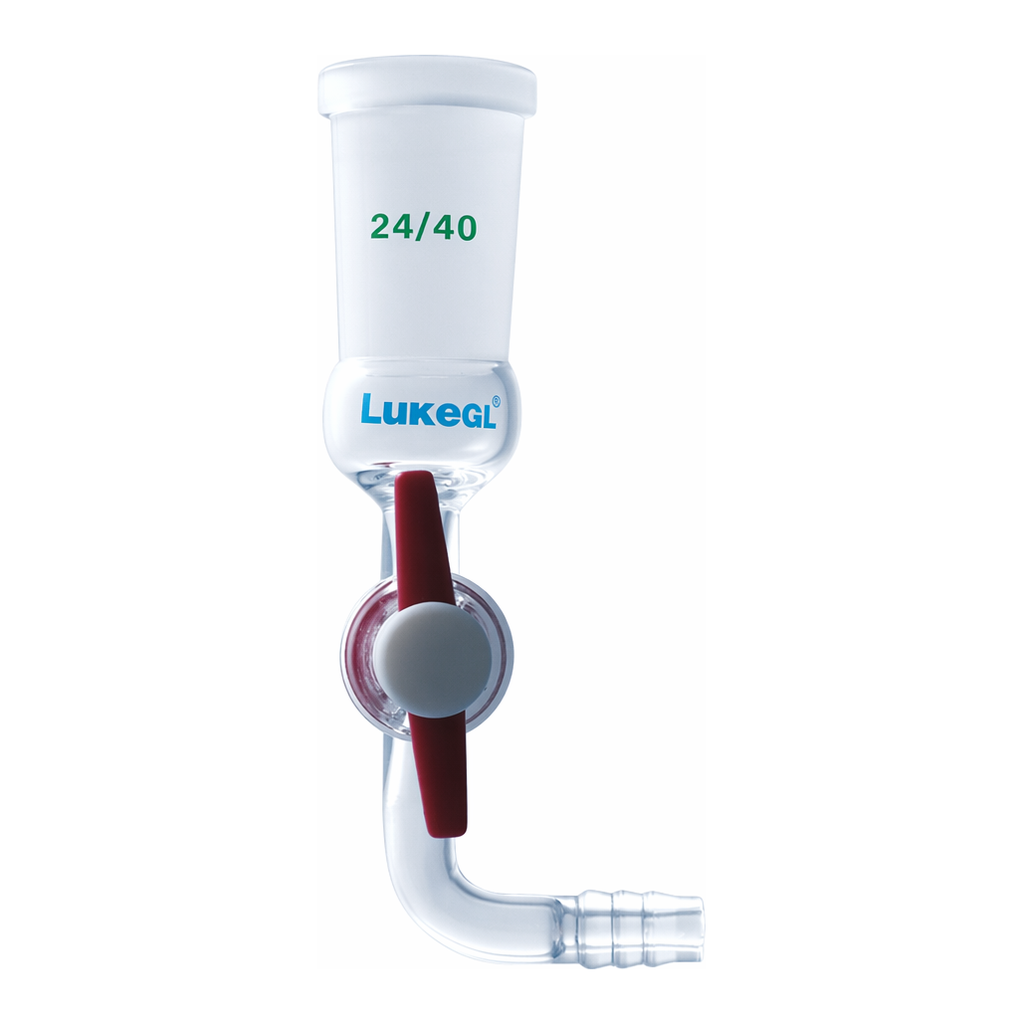 Adapter, with Glass or PTFE Cock 유리 or 테프론 콕크 어댑터, 곡형, LukeGL