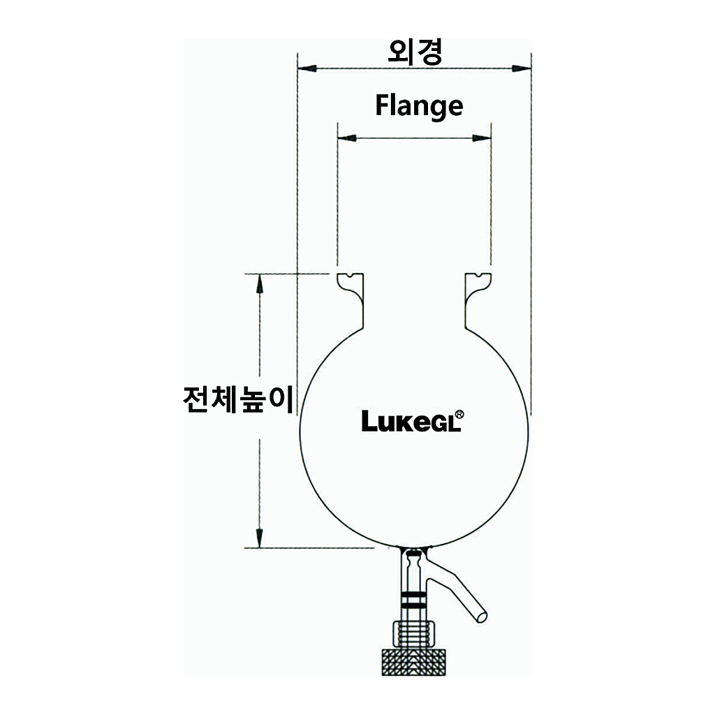 Reaction Vessel with Needle Valve, Flask type 밸브식 플라스크형 반응조, LukeGL