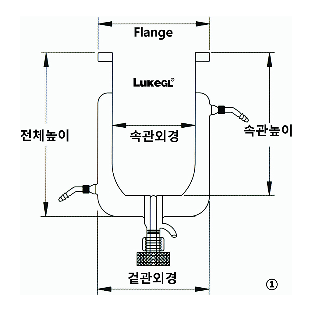 Jacketed Reaction Vessel with Needle Valve 자켓식 밸브형 반응조, LukeGL