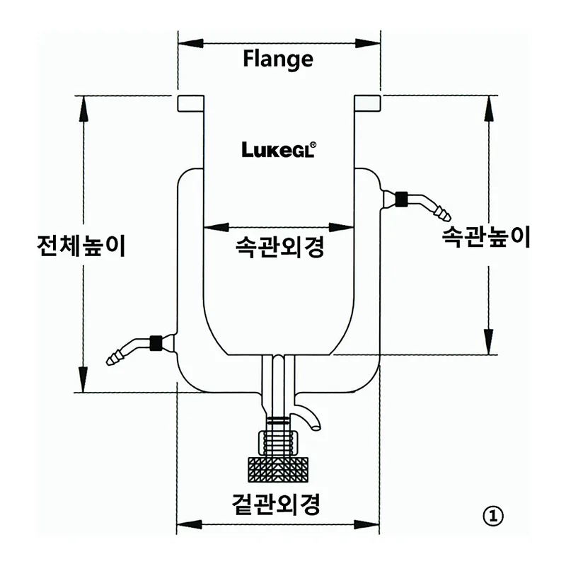 Jacketed Reaction Vessel with Needle Valve 자켓식 밸브형 반응조, LukeGL