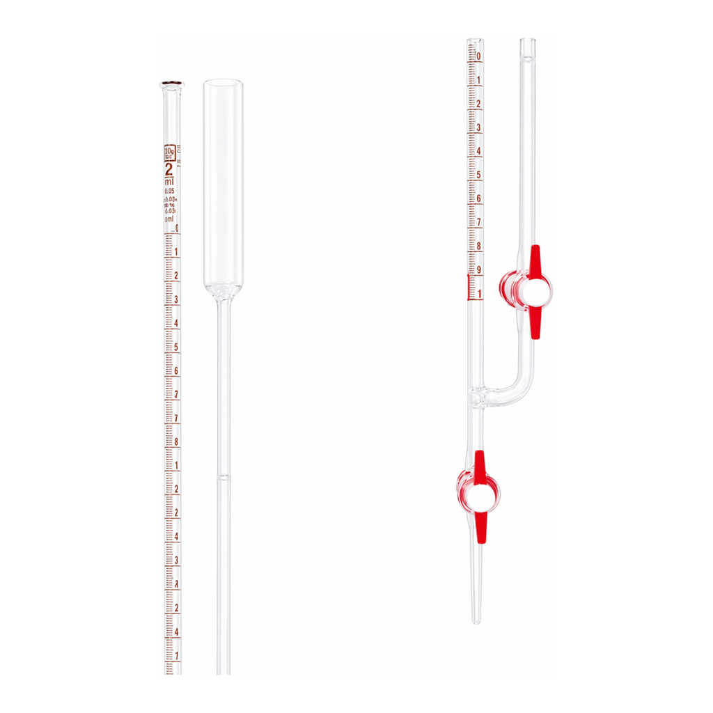 Micro Buret with PTFE Cock 마이크로 뷰렛, Class AS + Batch 보증서
