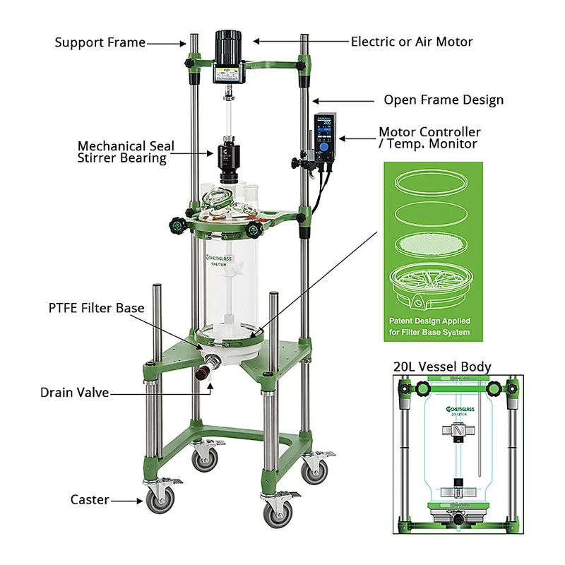 Large Process Filter Reactor Sytem, Unjacketed 대형 반응 시스템, 필터부착형