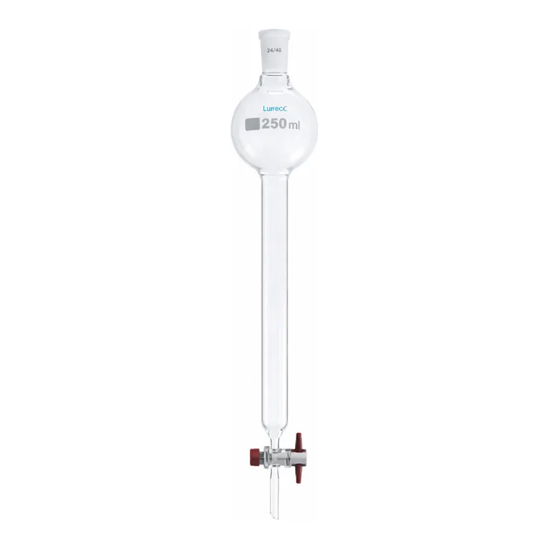 Chromatography Ball Column 크로마토그래피 컬럼, PTFE 콕크, LukeGL