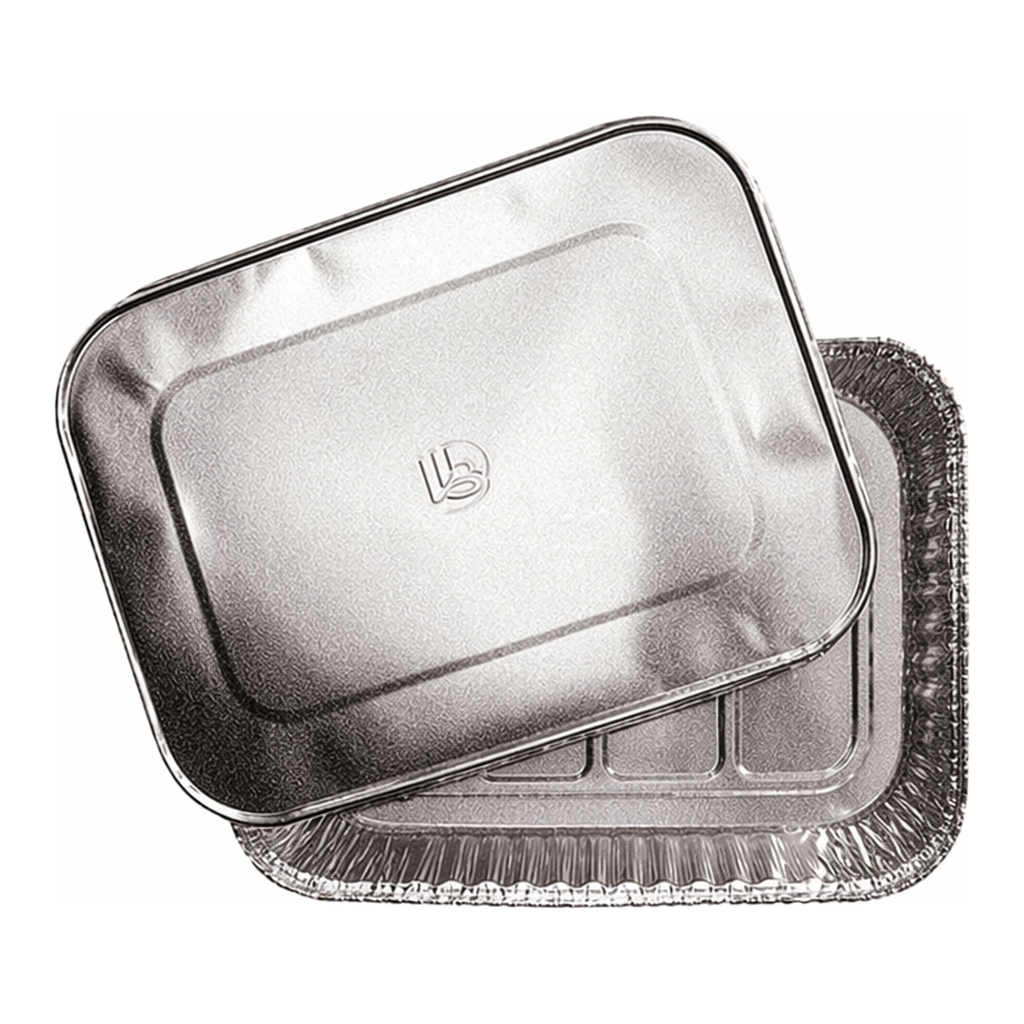 Daihan Science Lotte Disposable Rectangular Aluminum Container with Lid<br>Good for Foodstuffs