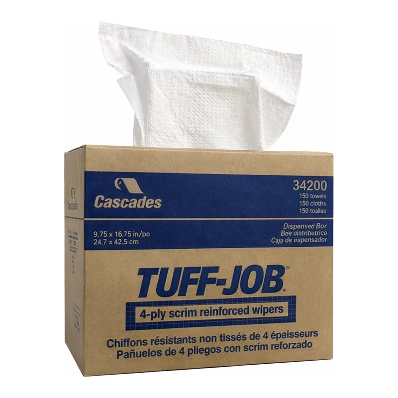 Thermo Fisher Scientific Tuff-Job 4-ply Scrim Pop-Up Wipes, 9 3/4 x 16 3/4 in.