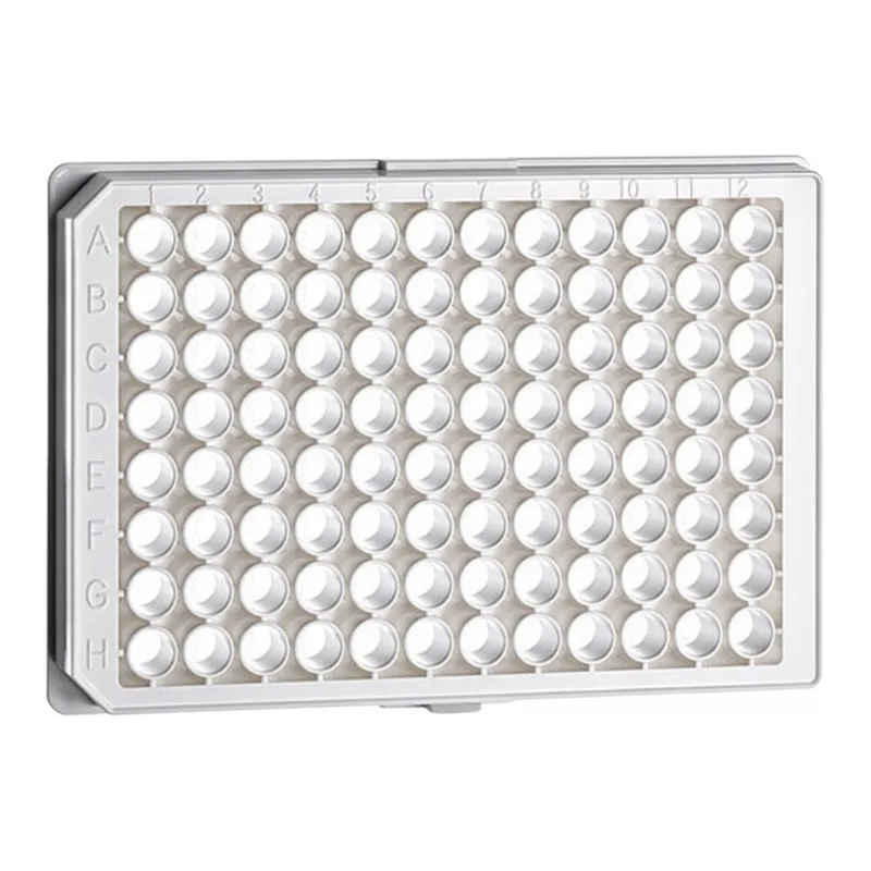 Greiner Bio One MICROPLATE, 96 WELL, PS, F-BOTTOM (CHIMNEY WELL)µCLEAR®, WHITE, HIGH BINDING, STERILE, 10 PCS./BAG