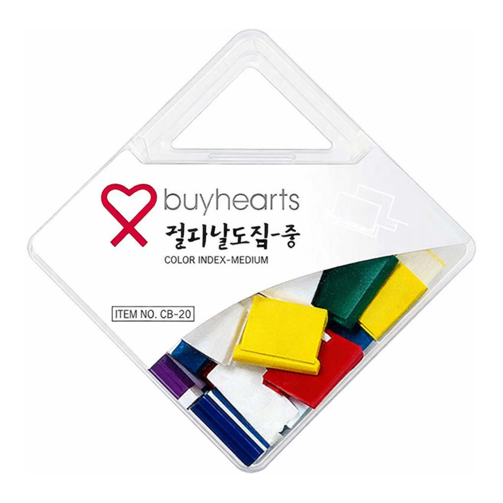 OFFICENEX 바이하츠 컬러날크립(심)(중, 컬러혼합, 20개입, 40매용)