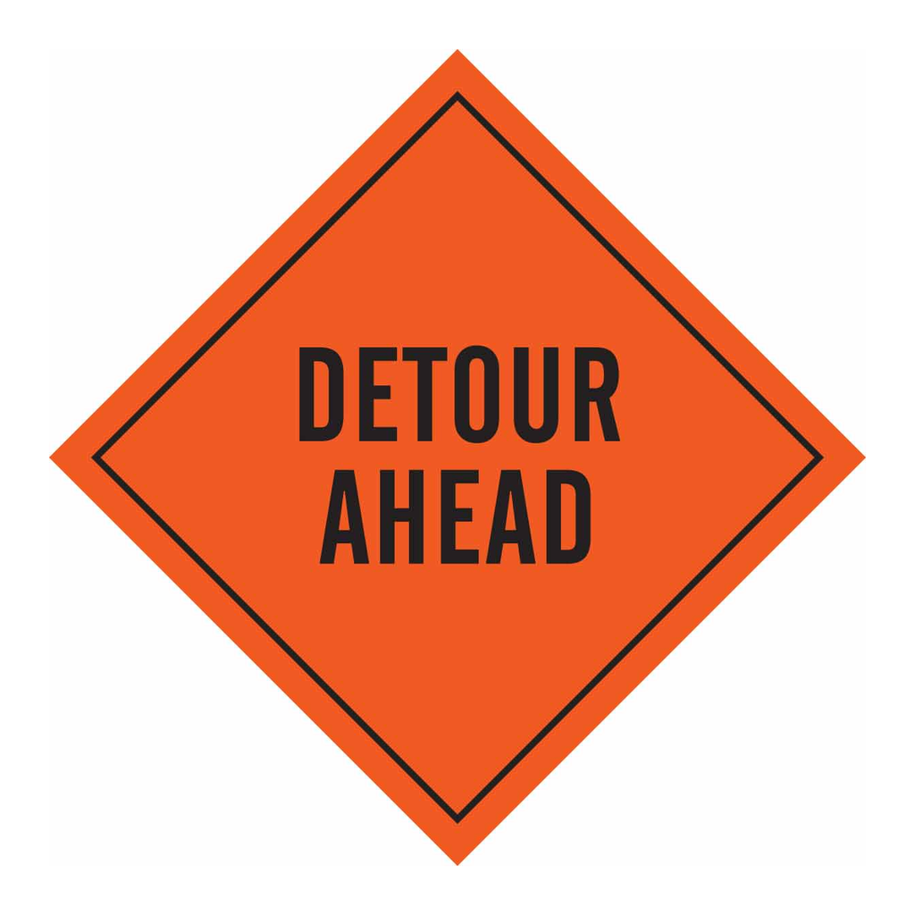 Brady Detour Ahead Sign