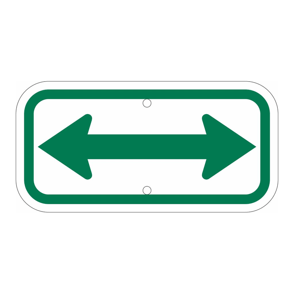 Brady Green On White Double Arrow Sign