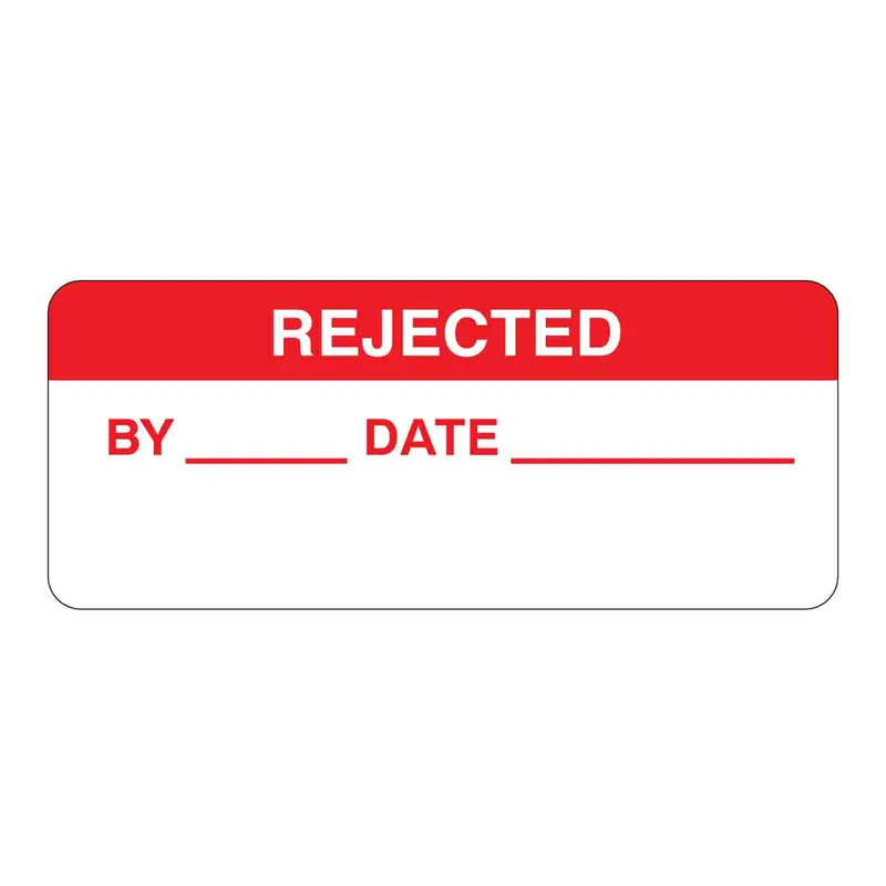 Brady REJECTED BY: DATE: Write-on Inspection Labels
