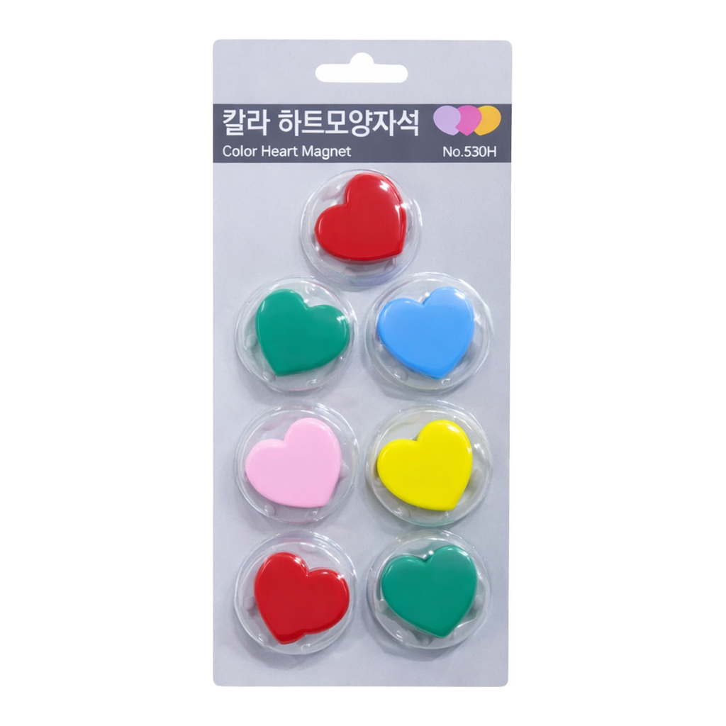 OFFICENEX 하트모양자석(No.530/하트/7개입/Ø30mm)