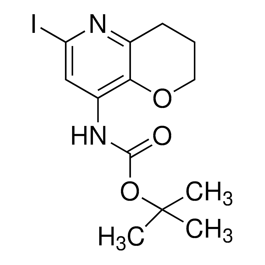 Merck tert-Butyl (6-iodo-3,4-dihydro-2H-pyrano[3,2-b]pyridin-8-yl)carbamate