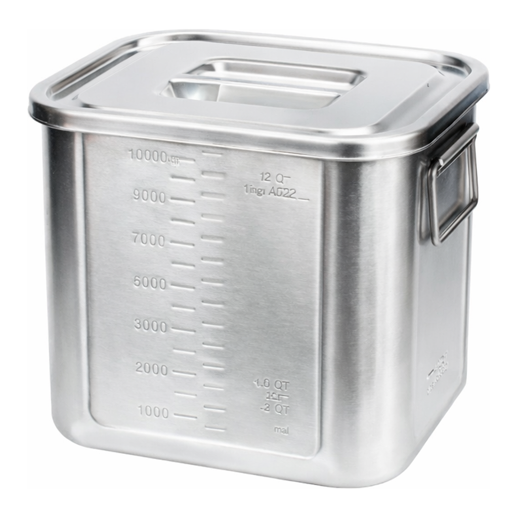 Daihan Science 7~24Lit Stainless-steel Graduated Rectangular Pot, with Lid & Handle<br>Anti-mag
