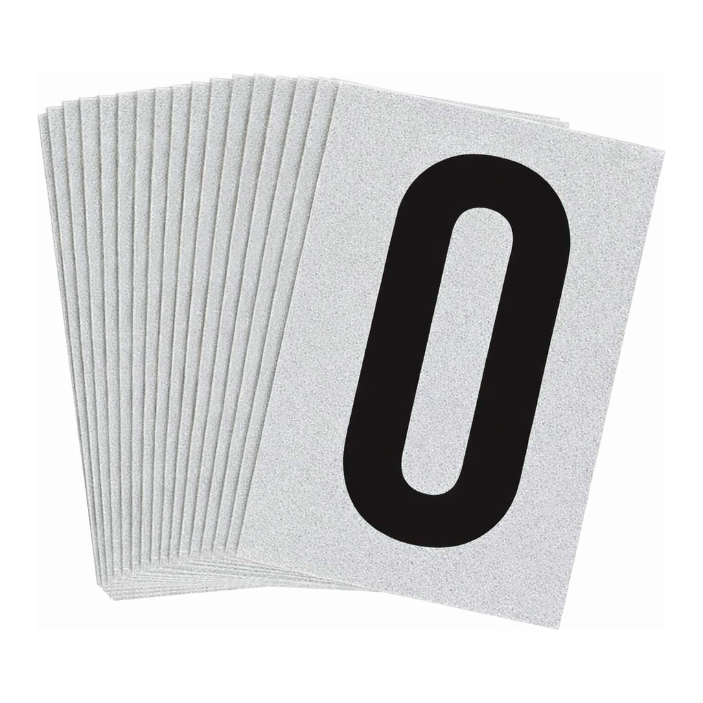 Brady 1" Character Height Black on Silver Reflective Numbers and Letters