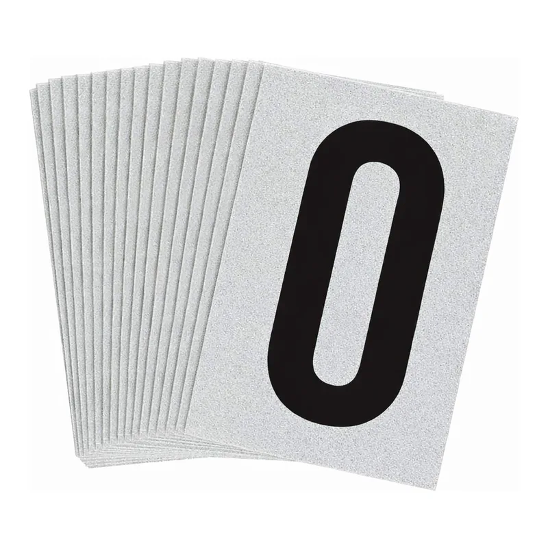Brady 1" Character Height Black on Silver Reflective Numbers and Letters