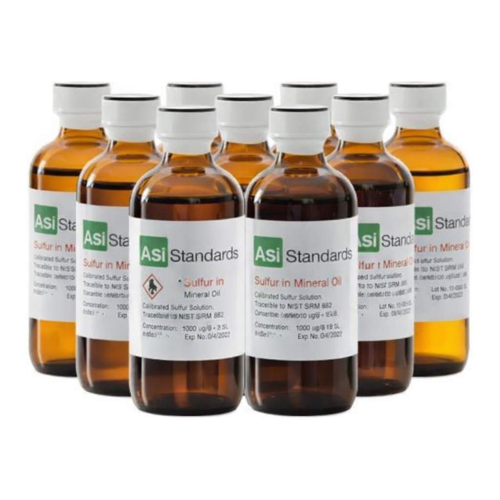 ASI STANDARDS Sulfur in Mineral Oil Calibration Standards, 10 Standards, 0-0.1 Wt%