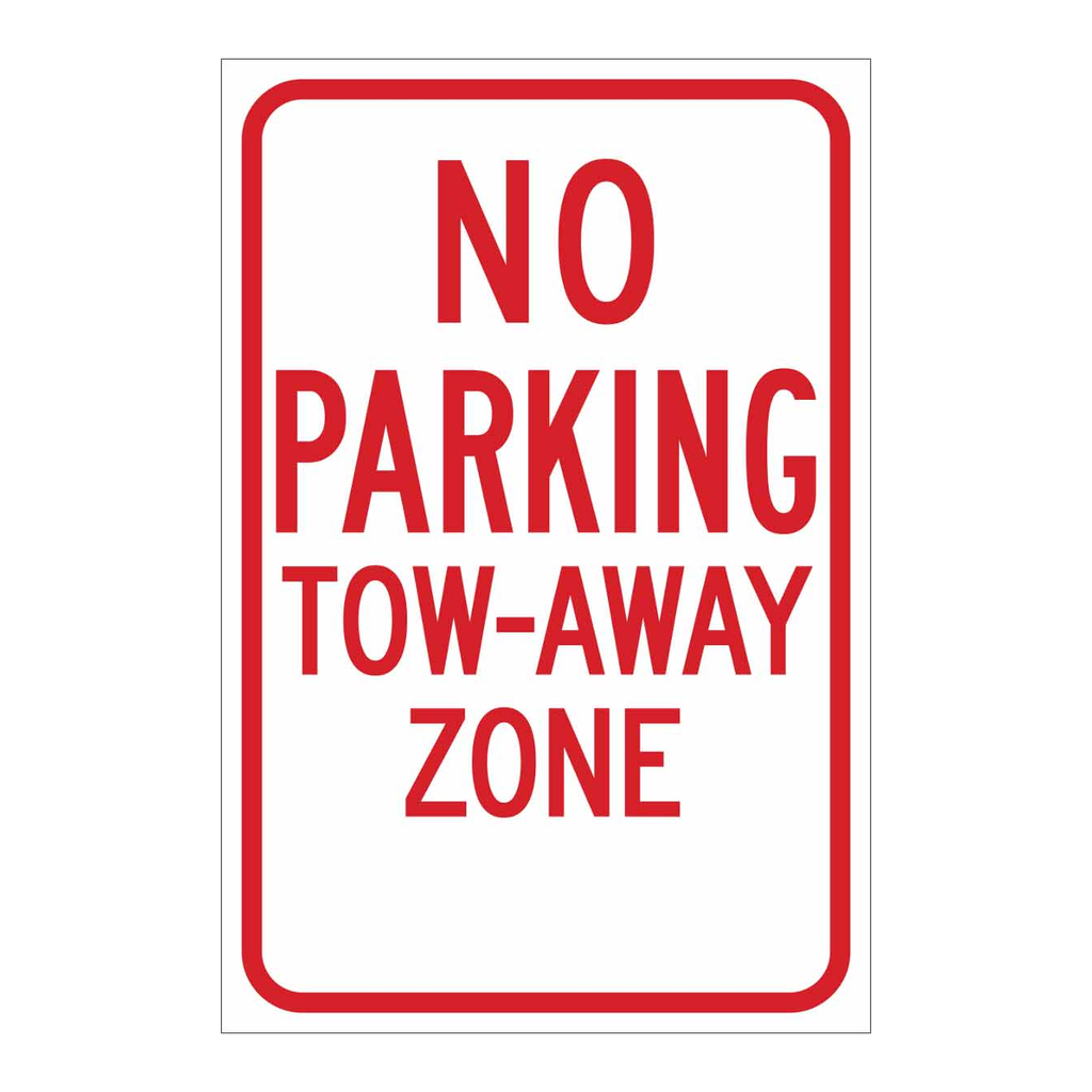 Brady No Parking Tow-Away Zone Sign