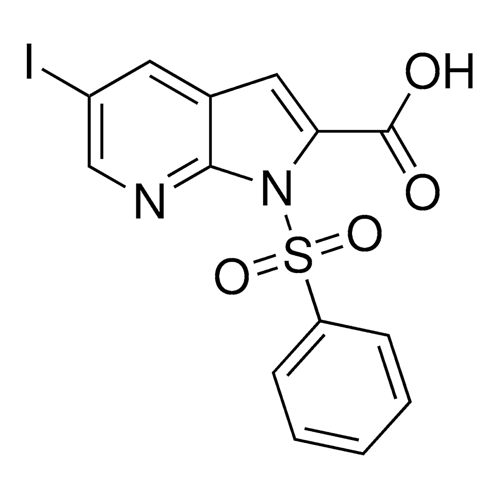 Merck 5-Iodo-1-(phenylsulfonyl)-1H-pyrrolo[2,3-b]pyridine-2-carboxylic acid