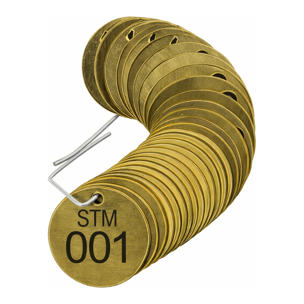 Brady Stamped Brass Valve Tags STM Steam