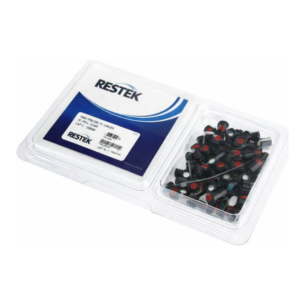 Restek Vial, Threaded w/Septa, 2ml Clr 8-425 SilCote Deact w/Red PTFE/Sil 0.065in100PK