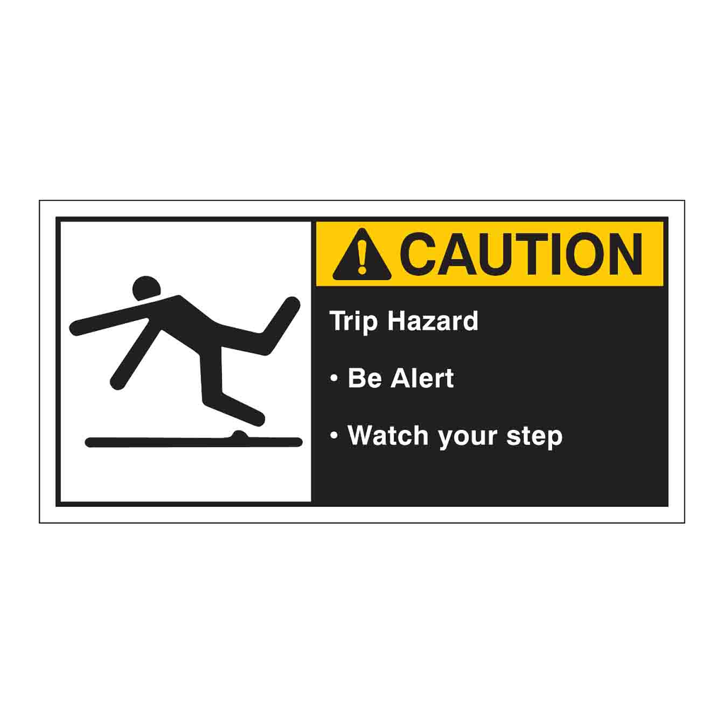 Brady TRIP HAZARD BE ALERT WATCH YOUR STEP Labels