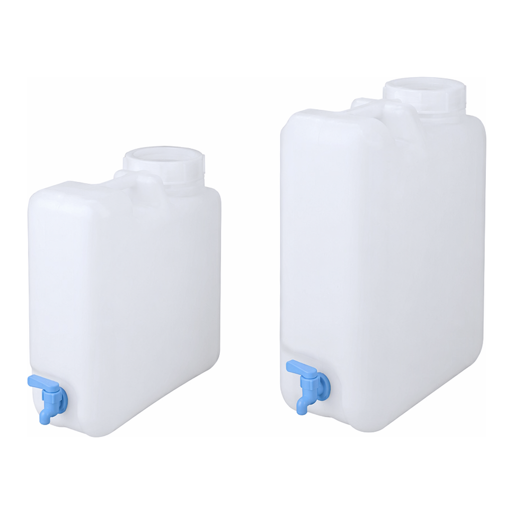 AS ONE Wide-Mouth Flat Bottle PE(with Spigot, SCC), 광구 각형병(콕달림, 클린팩)