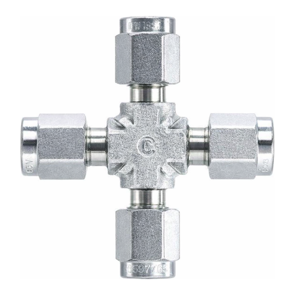 Restek Swagelok Fitting, Stainless Steel, 1/8in Cross, ea