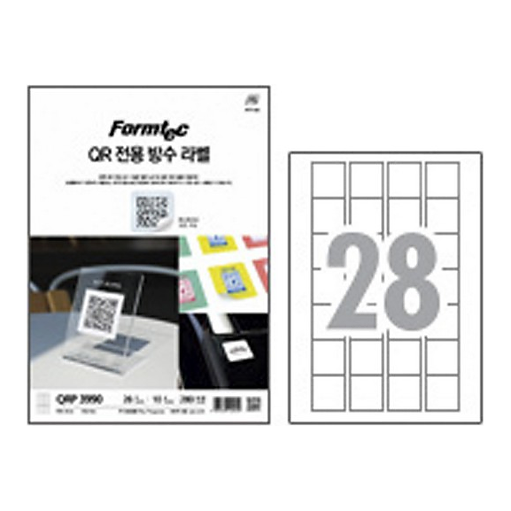 OFFICENEX QR전용방수라벨(28칸/QRP-3990/10매/폼텍)