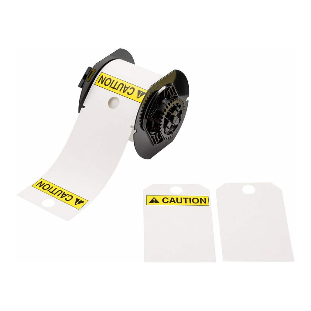 Brady Safety Tags - ANSI CAUTION, Printable Front, Blank Back, for B30 Printers