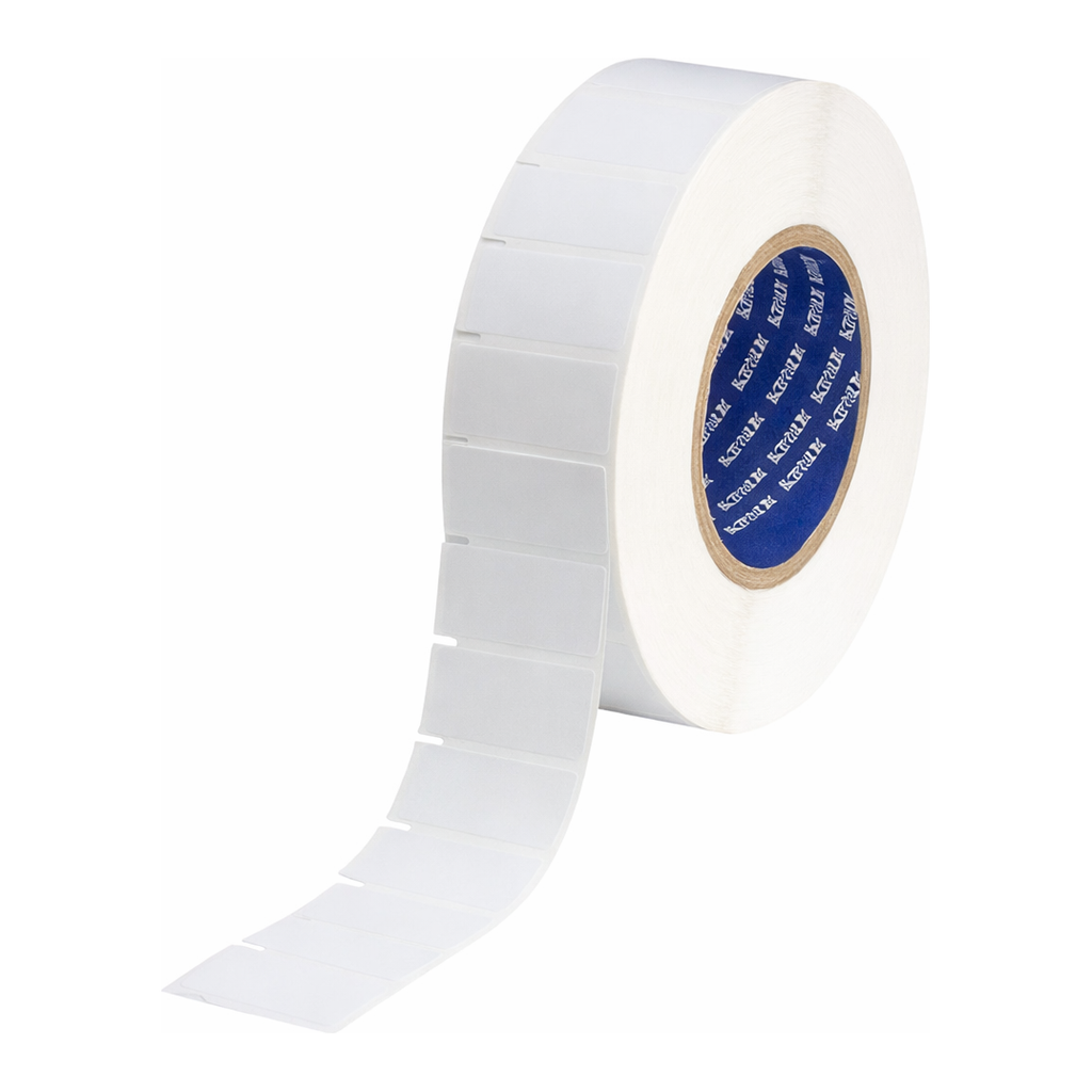 Brady Self-Laminating Vinyl Wrap Around Labels, All White, for 3" Core Printers