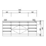 AS ONE Central Laboratory Bench Wooden White Riser, 1800 x 1200 x 800and others