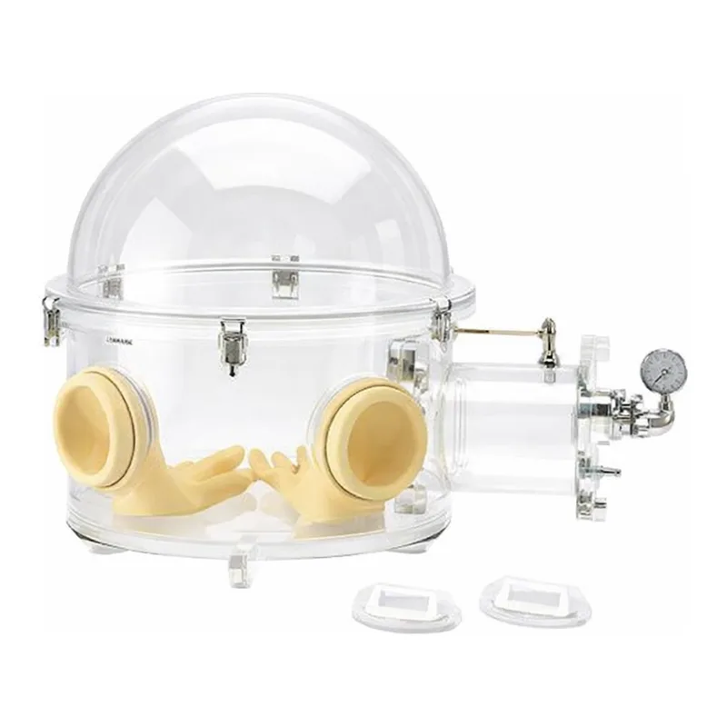 AS ONE Dome Type Acrylic Vacuum Glove Box DV Type PC (With Outlet)