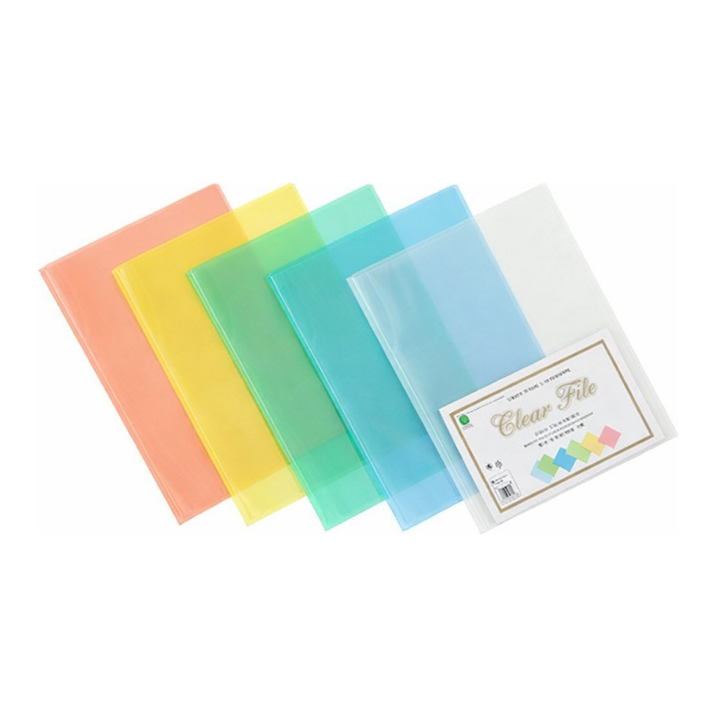 OFFICENEX 문화 투명PP 클리어화일 6매(A4/F427-75/적색)