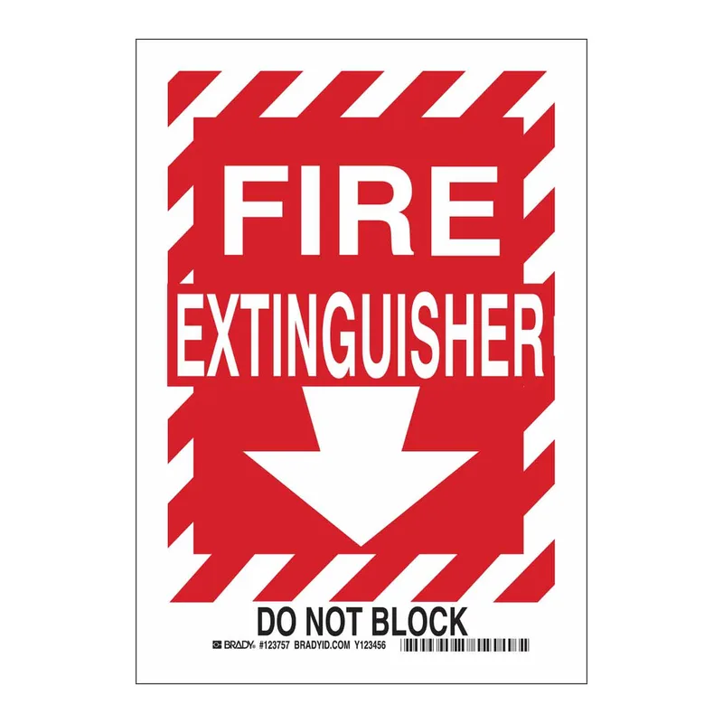 Brady Fire Extinguisher Do Not Block Sign