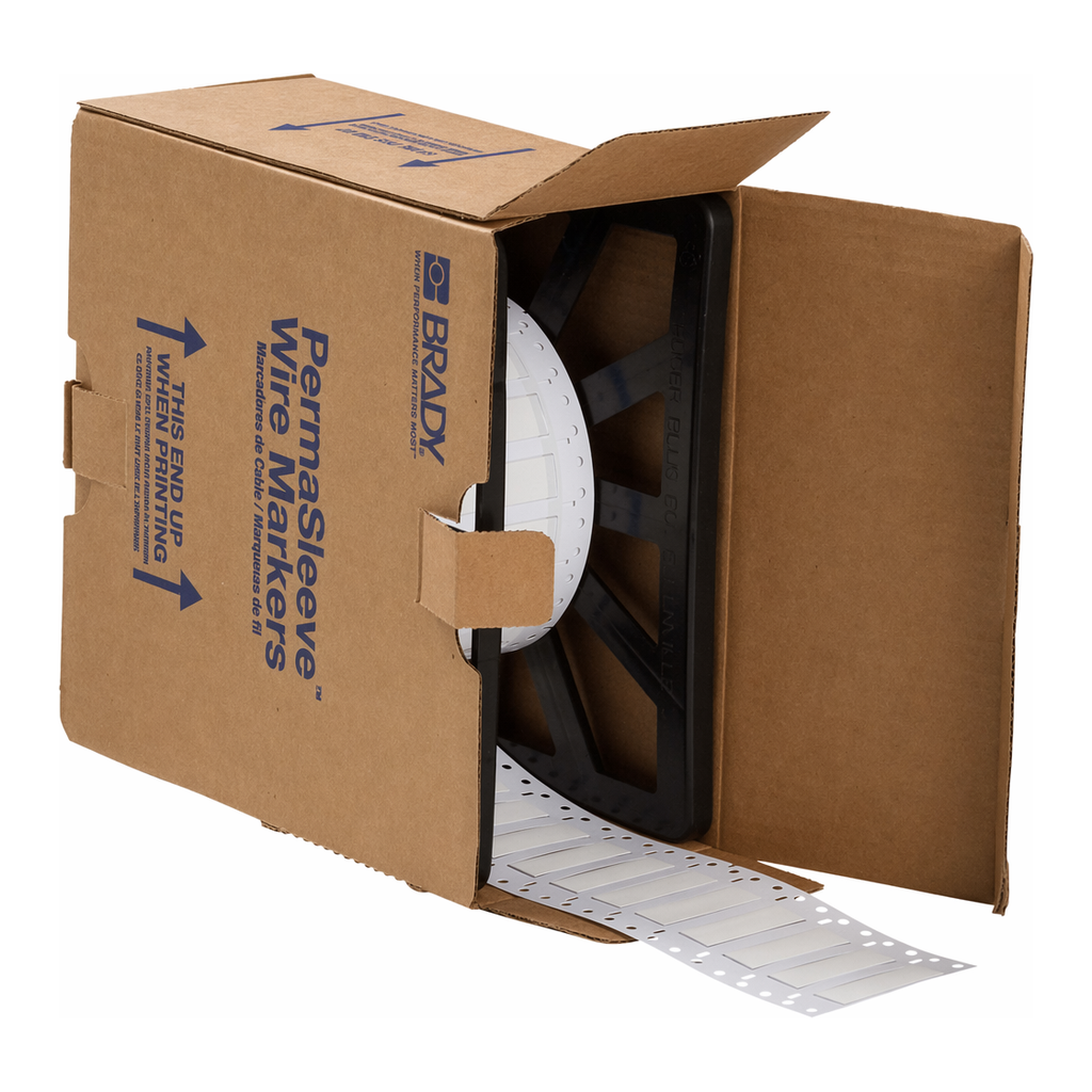 Brady PermaSleeve Low Smoke Zero Halogen Heat Shrink Labels, 3/8" Dia, for 3" Core Printers