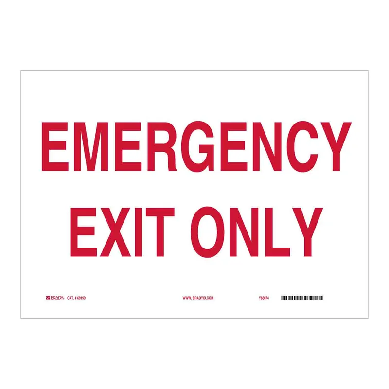 Brady Emergency Exit Only Sign