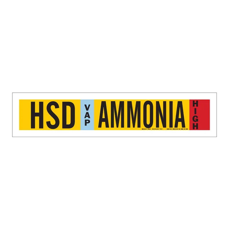 Brady HSD VAP AMMONIA HIGH Pipe Marker