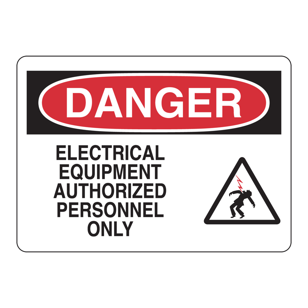 Brady DANGER Electrical Equipment Authorized Personnel Only Sign